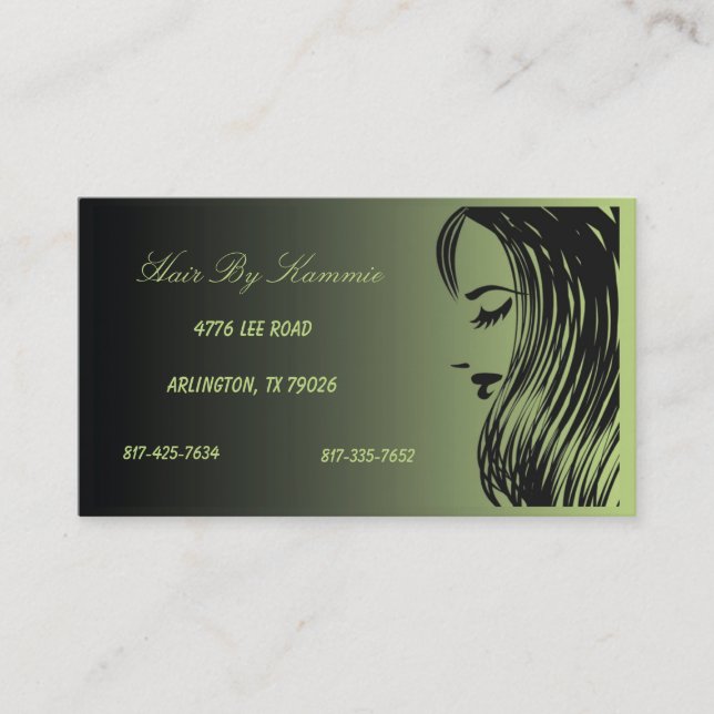 Rendez-vous Cheveux vert clair, ongle, Carte de visite maquill (Devant)