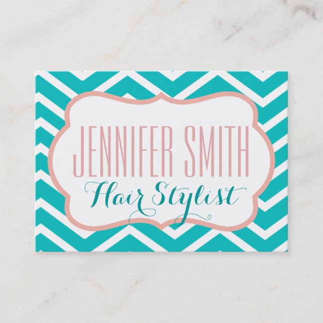 Rendez-vous chez le coiffeur rose Aqua Chevron (Devant)