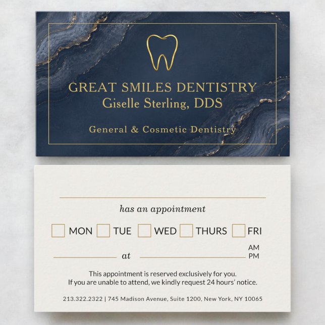 Rendez-vous chez le dentiste Agate Bleu Nuit Or (Créateur téléchargé)