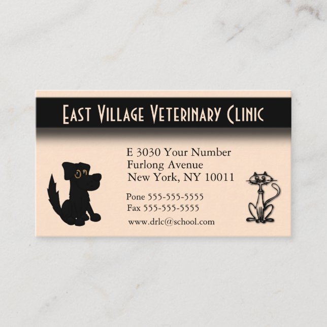 Rendez-vous Clinique vétérinaire Carte de visite de retour (Devant)