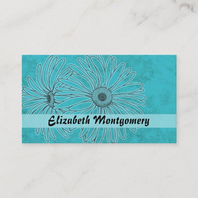 Rendez-vous Cool Blue Daisy Spa Carte de visite de nomination (Devant)