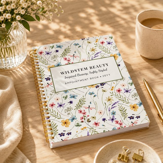 Rendez-vous de l'entreprise de beauté florale Wild (Wildflower Floral Beauty Business Appointment Planner)
