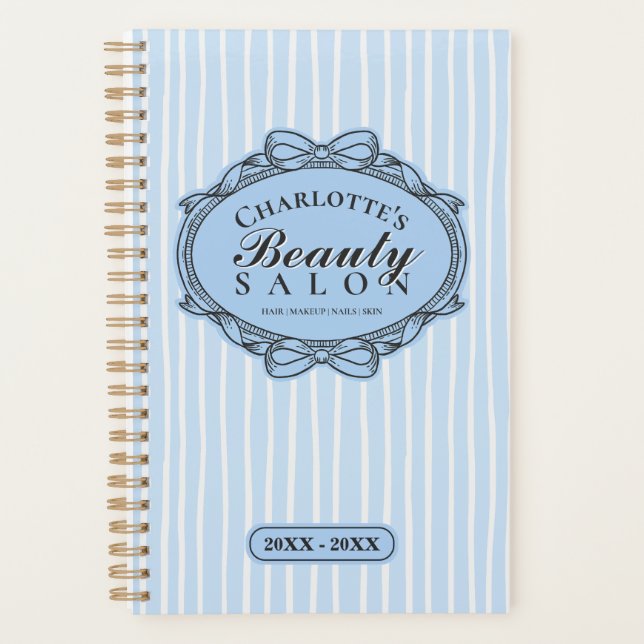 Rendez-vous de salon de beauté à cadre de noeud or (Devant)