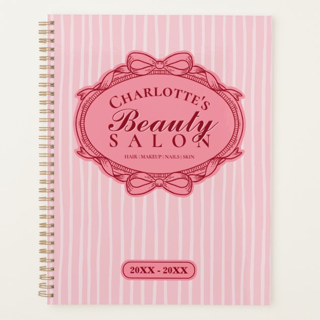 Rendez-vous de salon de beauté à cadre orné rose (Devant)