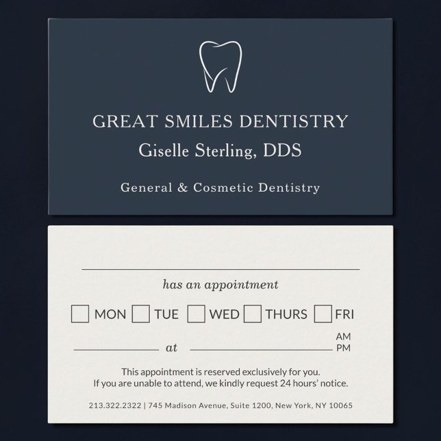 Rendez-vous dentaire bleu marine Dentiste (Créateur téléchargé)