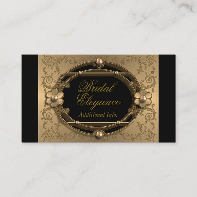 Rendez-vous Élégant Carte de visite Gold Frame (Devant)