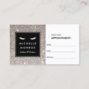 Rendez-vous Eyelashes avec Parties scintillant Argent Carte de