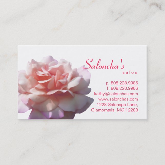 Rendez-vous Fleur rose de pêche de carte de visite de spa de (Devant)