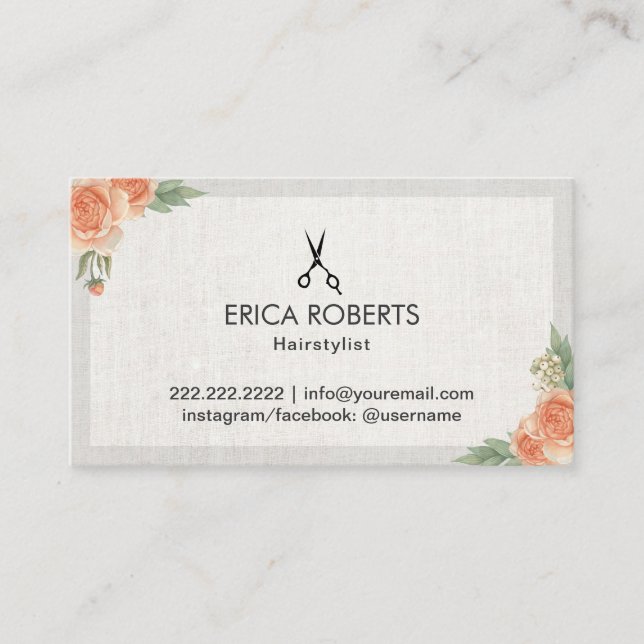 Rendez-vous floral élégant de coiffeur (Devant)