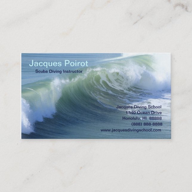 Rendez-vous Grand carte de visite de mer d'océan de plongée de (Devant)