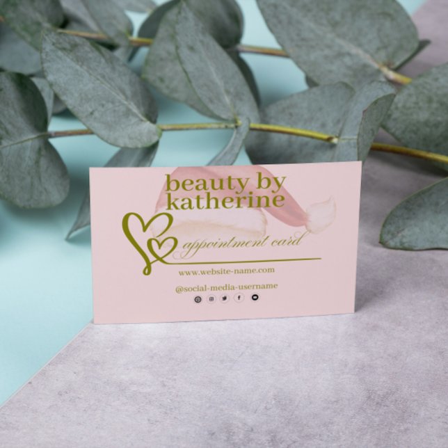 Rendez-vous Joyeux salon de beauté de Noël Carte de rendez-vou (Créateur téléchargé)