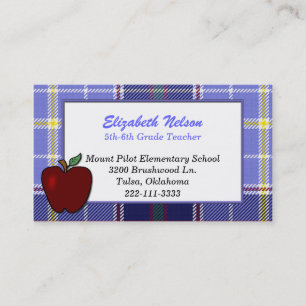 Rendez-vous Le carte de visite du professeur bleu de plaid