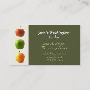 Rendez-vous Le carte de visite du professeur coloré de pommes