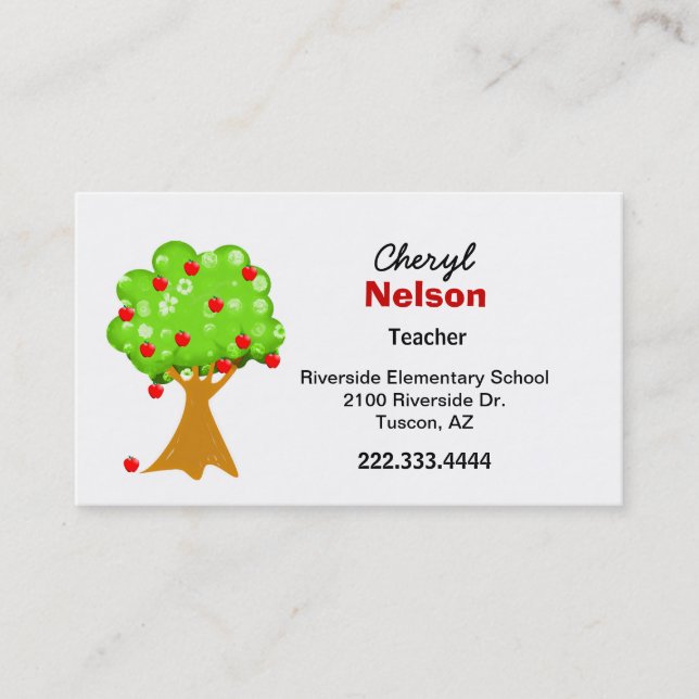 Rendez-vous Le carte de visite du professeur de pommier (Devant)