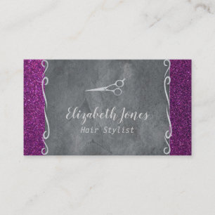 Rendez-vous Liste de cheveux Carte de visite violet gris moder