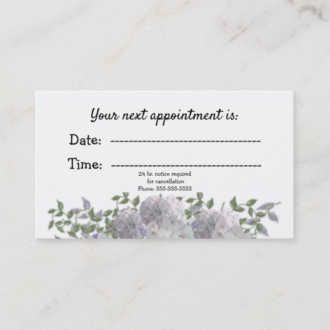 Rendez-vous médical floral mauve blanc (Devant)