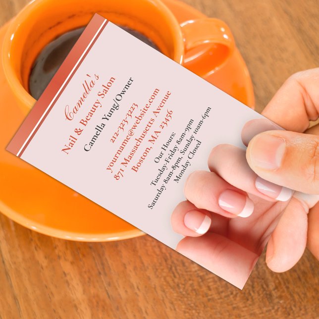 Rendez-vous Modèle de carte de visite de salon de manucure ave (Créateur téléchargé)