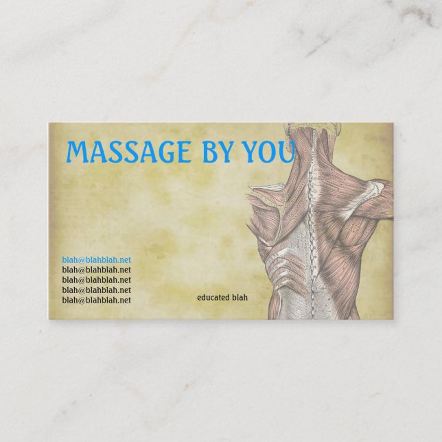 Rendez-vous Modèle de carte de visite de thérapeute de massage (Devant)