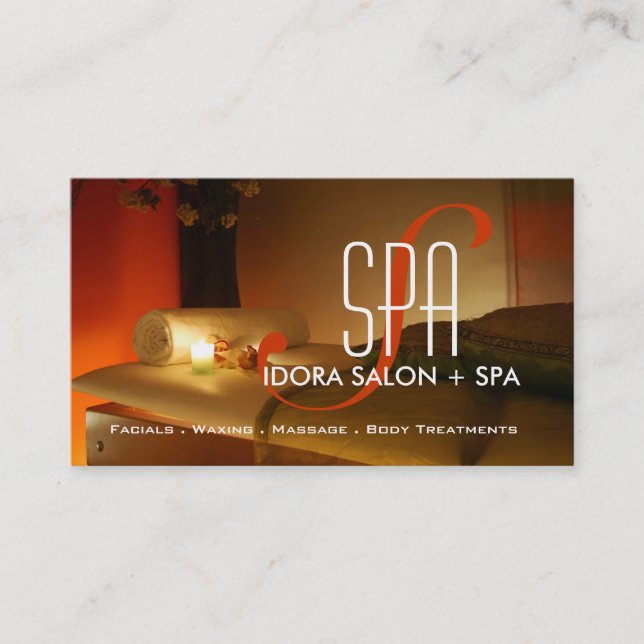 Rendez-vous Modèle de carte de visite spa et massage (Devant)