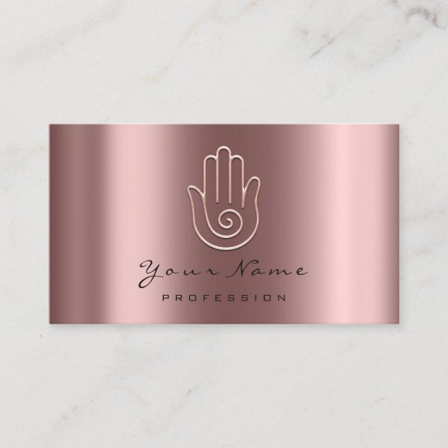 Rendez-vous Namaste Yoga Rose à la main Gold Logo Carte de ren (Devant)
