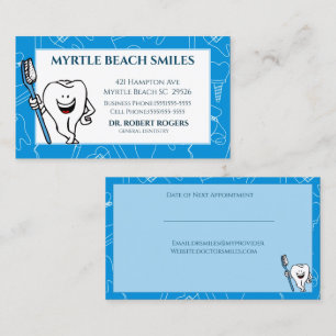 Rendez-vous Nomination d'un dentiste et Carte de visite