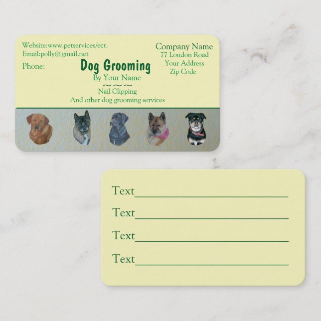 rendez-vous pour les services de garde d'animaux d (Devant / Derrière)