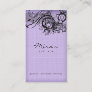 Rendez-vous Pourpre noir de toile de carte de visite floral