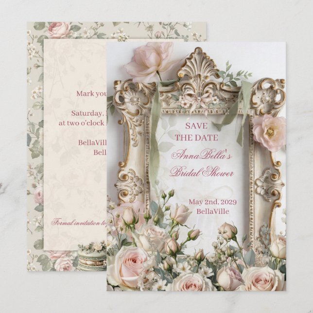 Rendez-vous romantique de shower de mariage | Rose (Devant / Derrière)