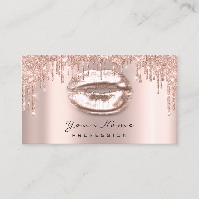 Rendez-vous Rose de maquillage Glitte Lèvres étincelle Carte d (Devant)