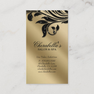 Rendez-vous Salon Carte de visite Elegant Black Gold