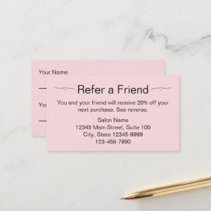 Rendez-vous Salon de beauté rose et noir aiguiller une carte d