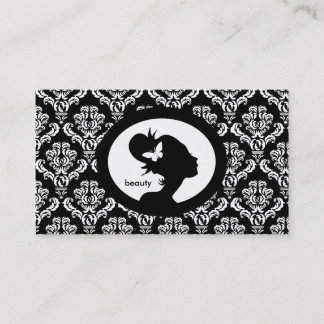Rendez-vous Silhouette de femme de papillon de carte de