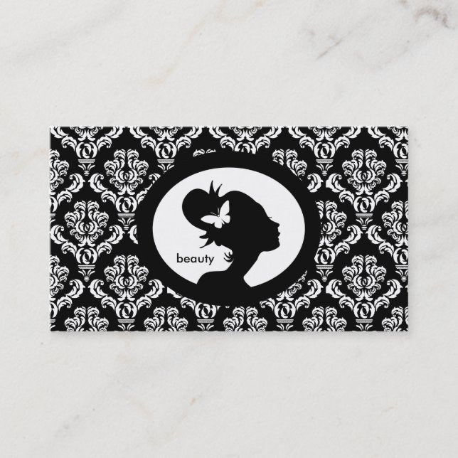 Rendez-vous Silhouette de femme de papillon de carte de (Devant)