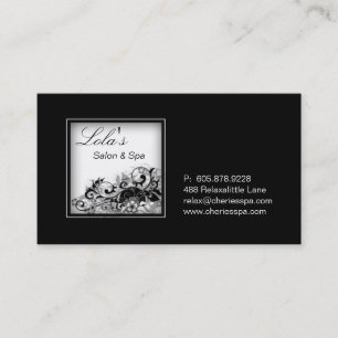 Rendez-vous Spa - carte de visite blanc noir élégant de salo