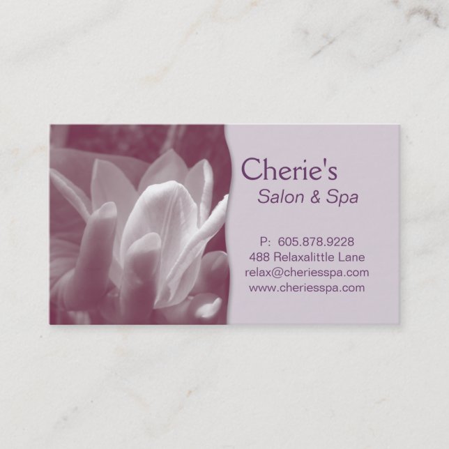 Rendez-vous Spa - carte de visite de lilas de manucure de (Devant)