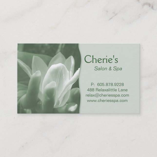 Rendez-vous Spa - carte de visite de vert de manucure de salon (Devant)