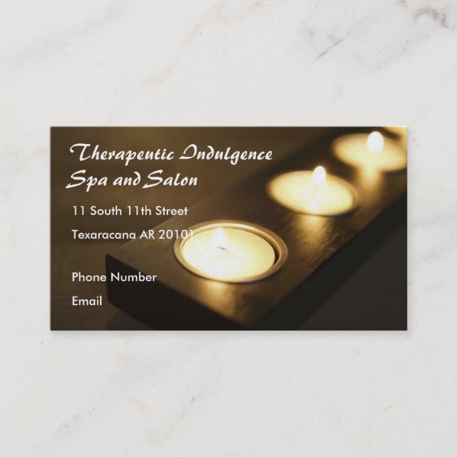 Rendez-vous Spa plaçant le carte de visite de bougies (Devant)