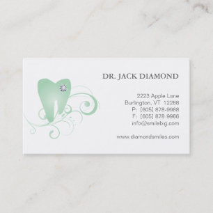 Rendez-vous Vert dentaire de logo de dent de diamant de carte