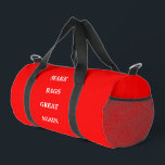 Rendre les sacs Duffel superbes<br><div class="desc">Duffel Storage Gym Beach Sac fourre-tout imprimé couture style et décontracté marque de mode accessoire imprimé avec un Make America Great Again jouer sur les mots et les noms de produits avec texte blanc sur MAGA rouge style arrière - plan couleur par TheFabricSeal impression sur demande shop à Zazzle.com #ZazzleMade...</div>