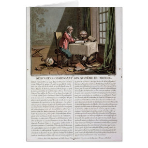 Rene Descartes (1596-1650) écrivant son syste du