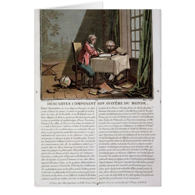 Rene Descartes (1596-1650) écrivant son syste du (Devant)
