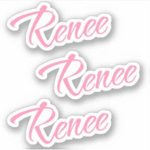 Renee Nom décoratif en rose x3 Sticker