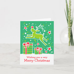 Renne caracolant au-dessus de la carte de Noël