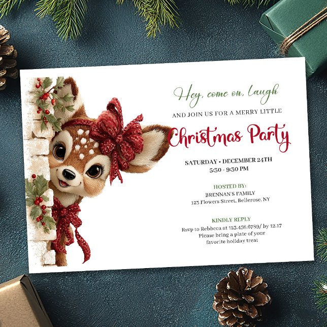 Renne de fête Invitation numérique modifiable (Festive Reindeer Invite editable digital download)