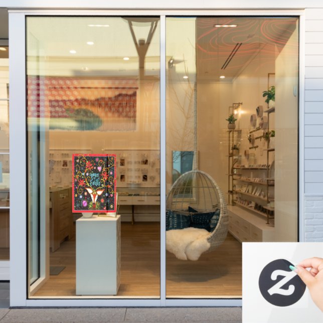 Renne de Noël sur Terre ! Autocollant pour fenêtre (Vitrine du magasin)