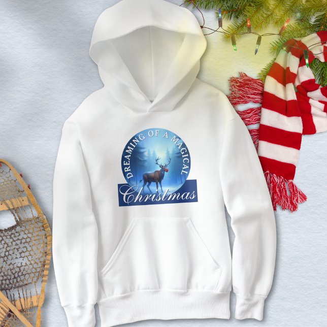 Renne magique bleu forêt enneigée Noël  (Créateur téléchargé)