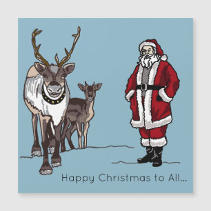 Renneaux de Noël et aimant de vacances de Père Noë