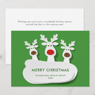 Rennes drôles Joyeux Noël Carte de vœux d'entrepri