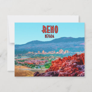 Reno Nevada Downtown Vintage Flat Card