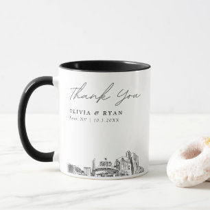 Reno Skyline Sketch Simple Mug de mariage personna
